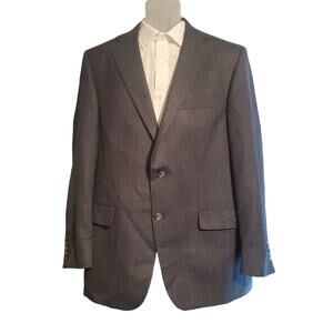 Hart Schaffner Marx Size 43R Gray Blue Subtle Check Sport Coat Blazer USA
